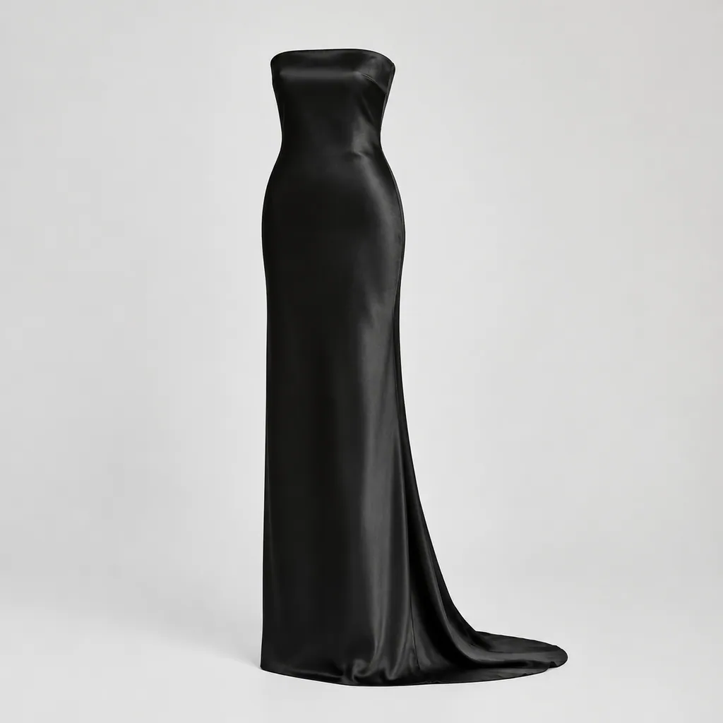 Ines Satin Column Dress - product shot