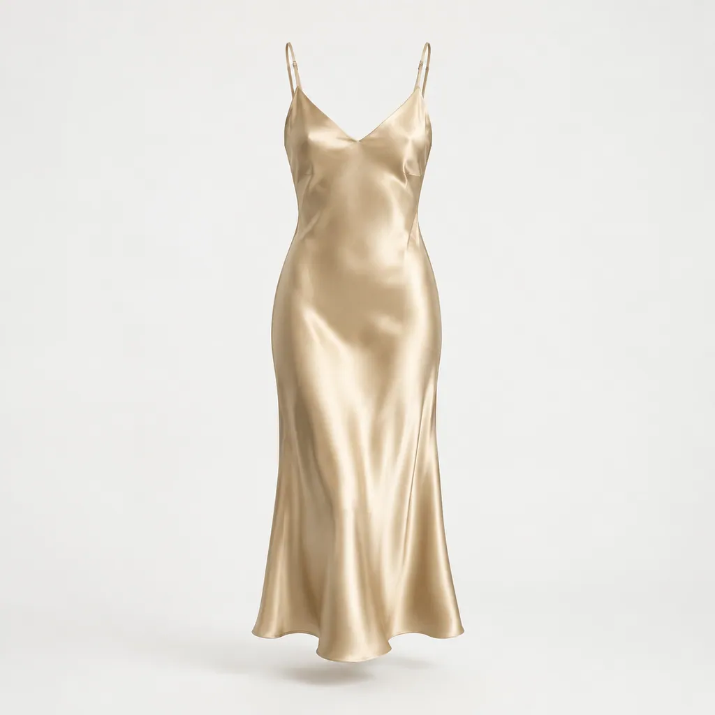 Lune Satin Slip Dress - product shot